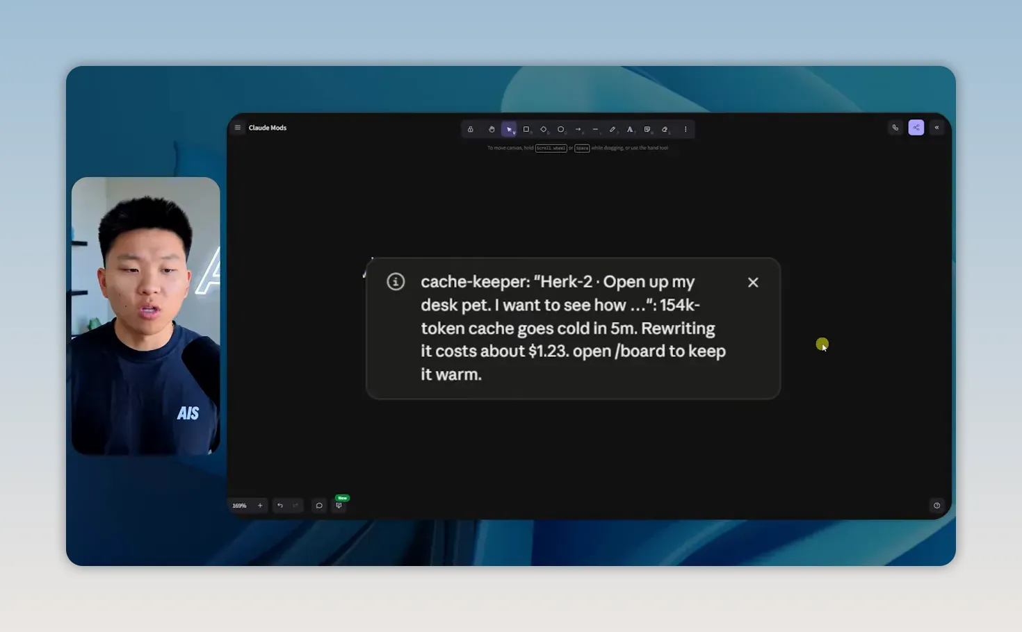 ภาพประกอบ Cache Keeper และการแจ้งเตือนแคชใกล้หมดเวลาในคลิปของ Nate Herk