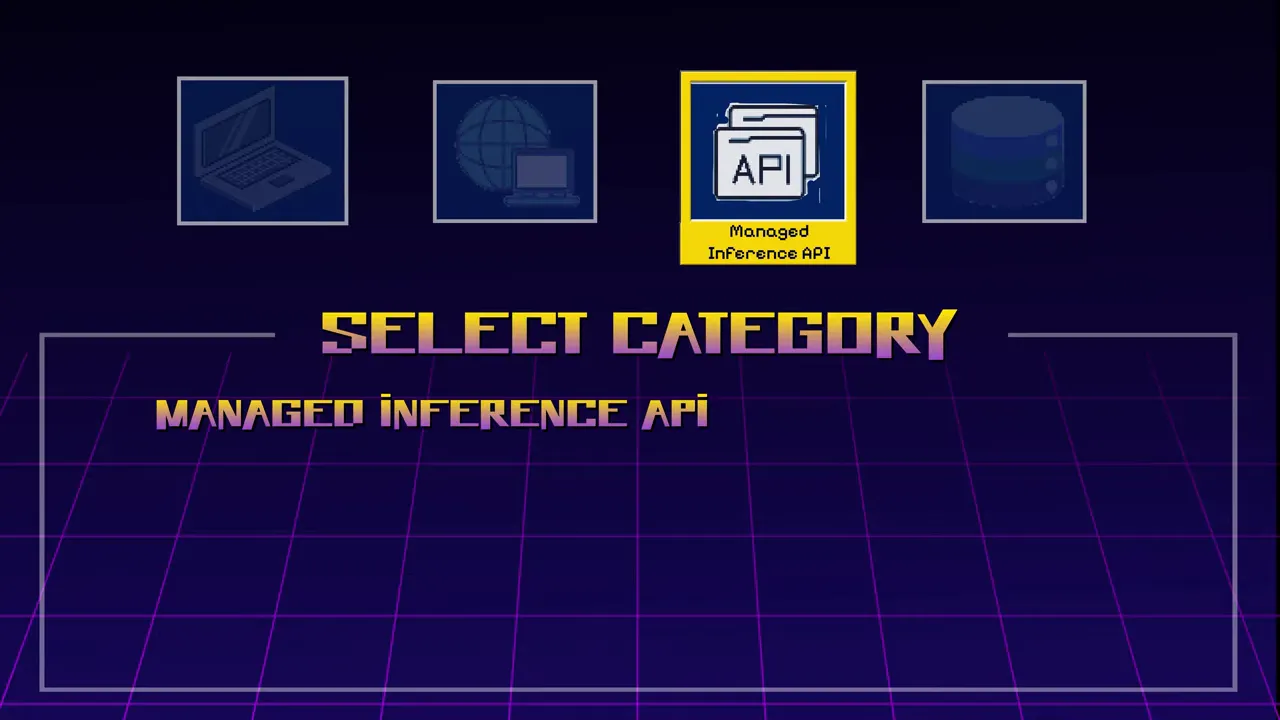 ภาพอินโฟกราฟิก Select category เน้น Managed Inference API