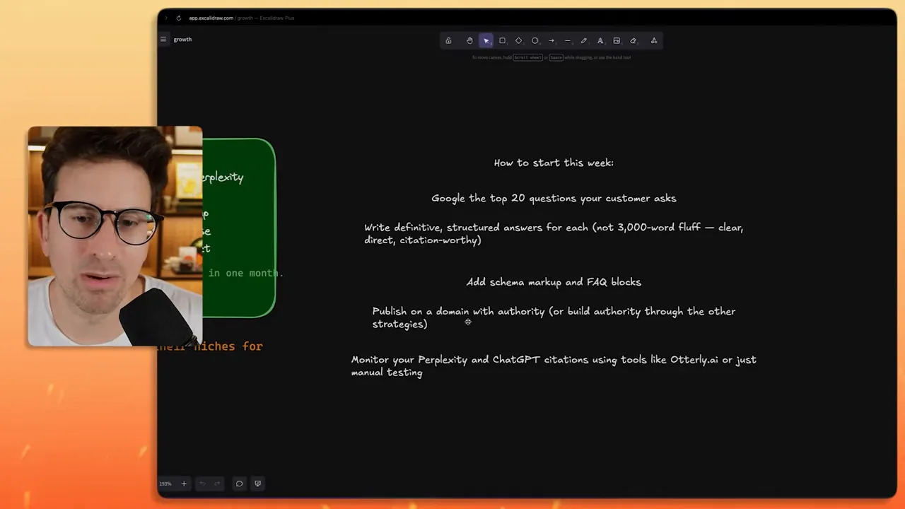 สรุปขั้นตอน AEO: definitive structured answers, schema markup, FAQ blocks และการตรวจ citation จาก Perplexity/ChatGPT