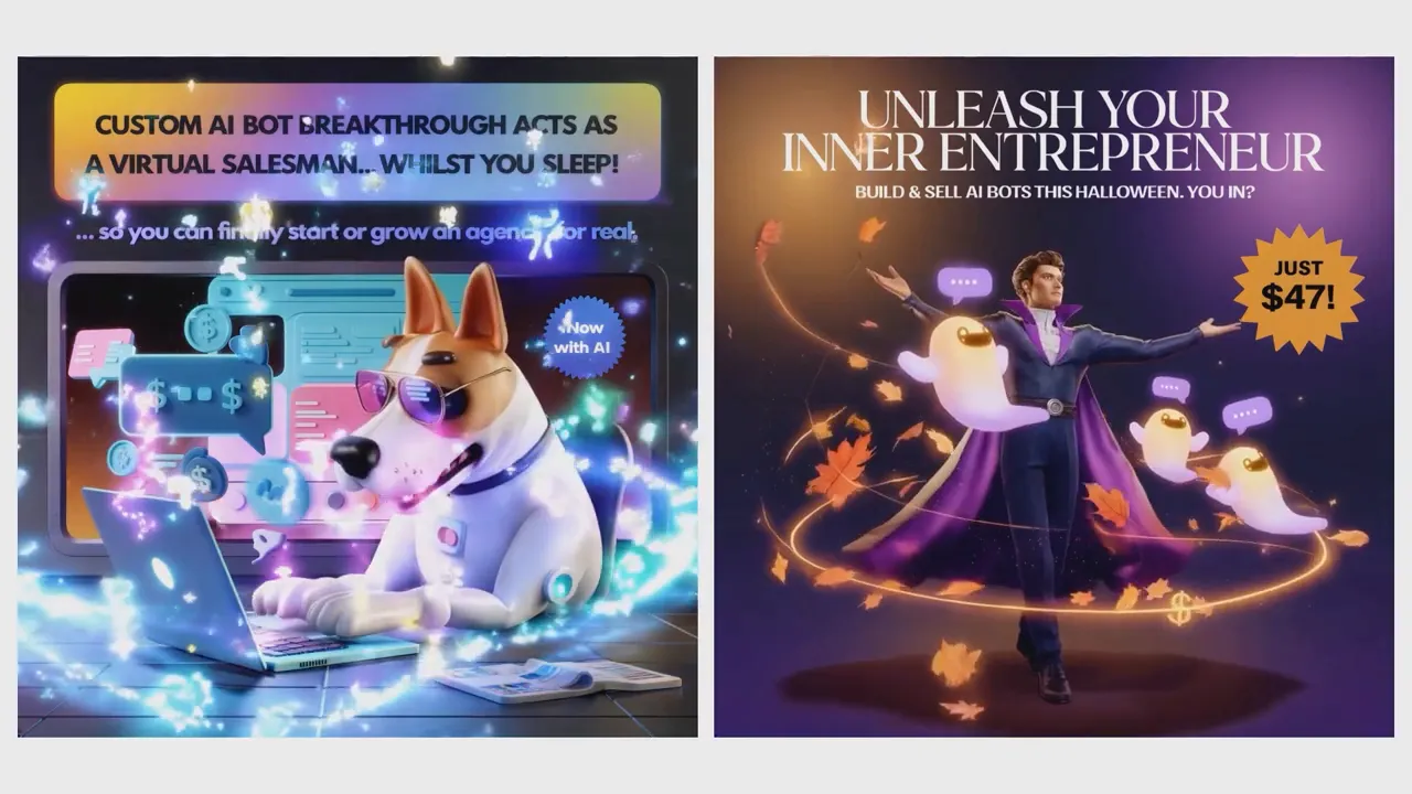 ตัวอย่างครีเอทีฟภาพ AI แบบสองพาร์ทสำหรับทำ image-to-video