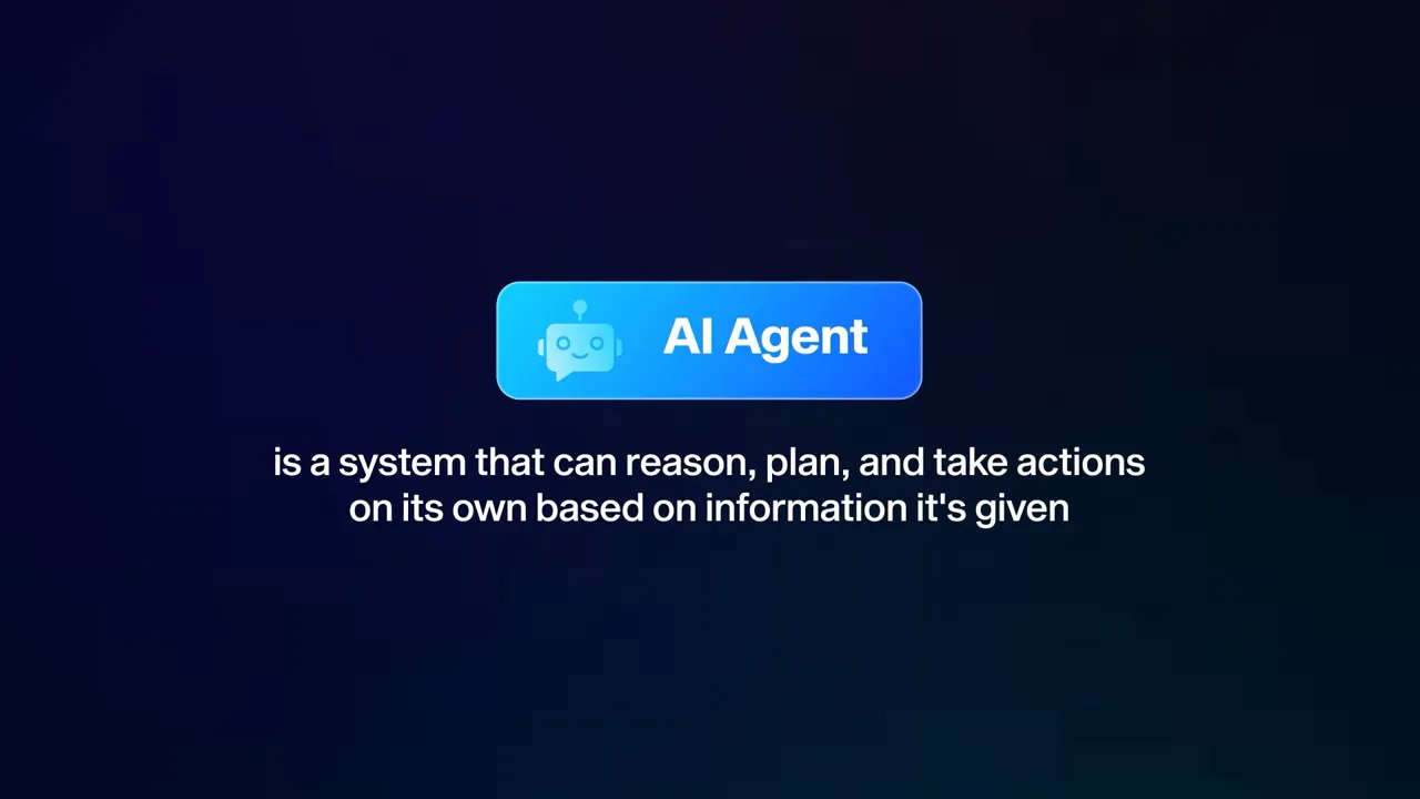 สไลด์นิยาม AI Agent ที่ระบุการใช้เหตุผล วางแผน และลงมือทำ