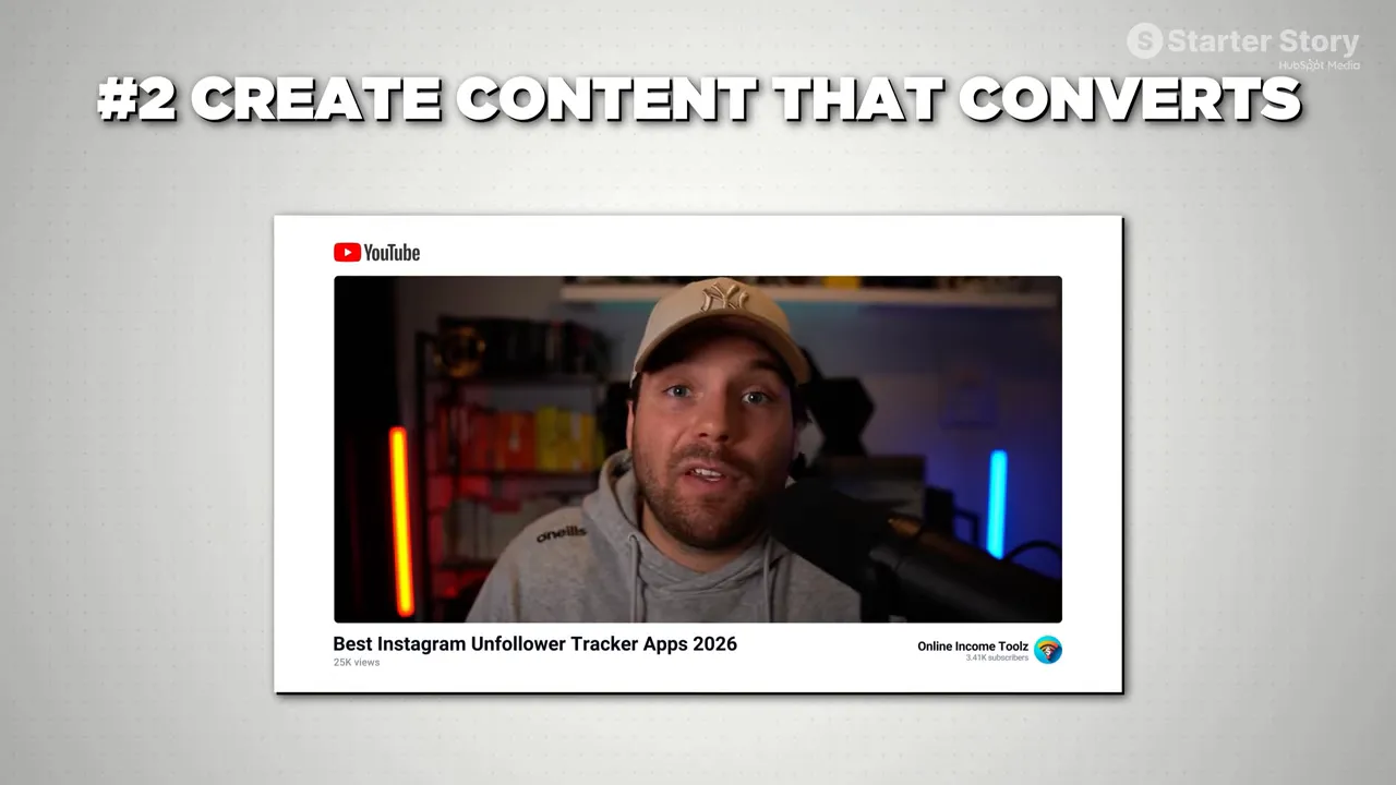 สไลด์ CREATE CONTENT THAT CONVERTS พร้อมภาพหน้าวิดีโอ Best Instagram Unfollower Tracker Apps 2026