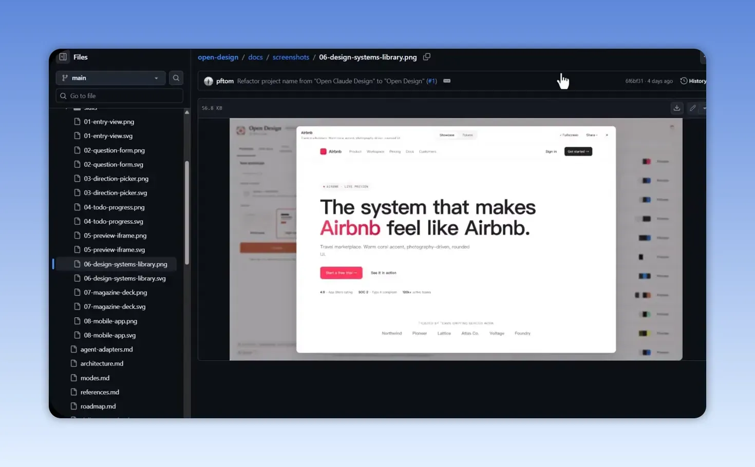 Open Design แสดง Sandbox Preview ของงานดีไซน์แบบเต็มหน้า