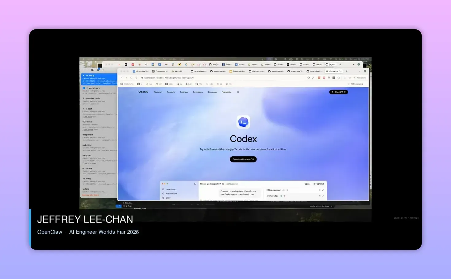 หน้าเว็บไซต์ Codex ของ OpenAI พร้อมปุ่มดาวน์โหลดสำหรับ macOS