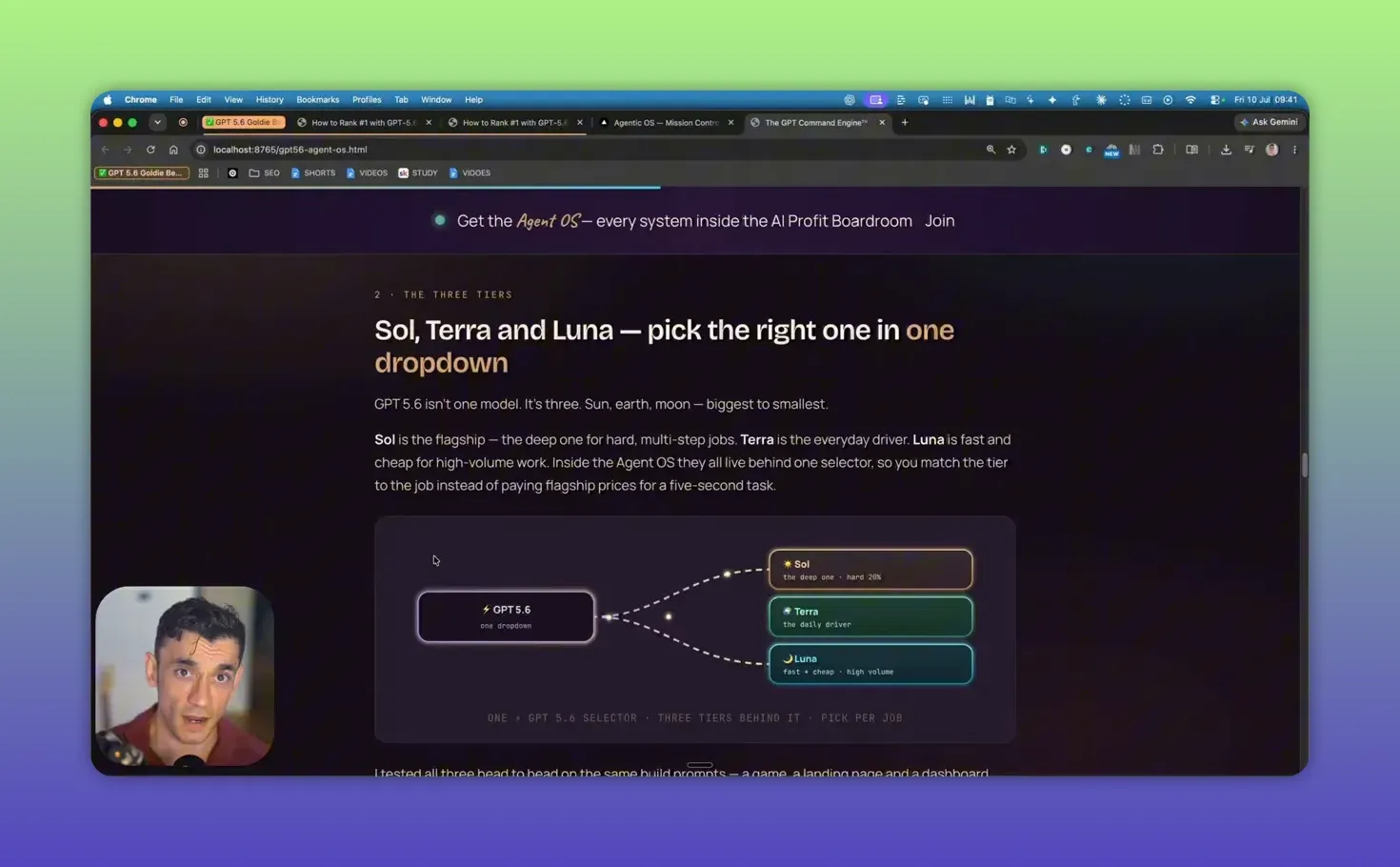 แผนภาพในหน้าเอกสารของผู้สร้าง แยก GPT 5.6 เป็น Sol, Terra และ Luna ตามลักษณะงาน